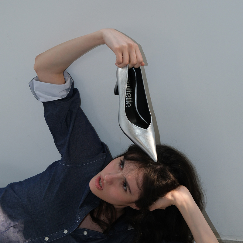 Jin Jing's Same Style Maltelle Original Lambskin Single Shoes for Women, New Commuter French Pointed Toe Chunky Heel High Heels for Women Jin Jing's Same Style Maltelle Original Lambskin Single Shoes for Women, New Commuter French Pointed Toe Chunky Heel High Heels for Women