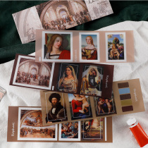 Retro Impression Gallery waterproof transparent PET character long book sticker Van Gogh Monet oil painting diy decorative small pattern hand account material ins Wind diary photo album mobile phone case small stickers