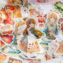 Salt Net red Korean creative cute character ins girl heart gilding and paper sticker bag Japanese cartoon hipster handbook sticker DIY student diary photo album decoration material small stickers