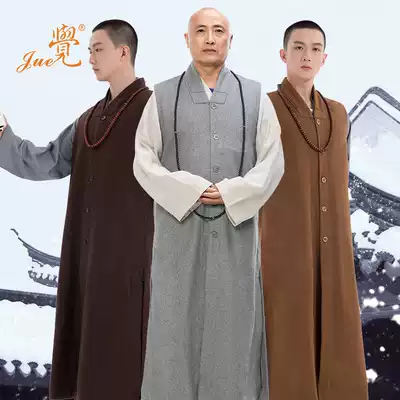 Jing brand monk clothing winter woolen material long Gable Gable gown sleeveless big coat monk monk monk Monk