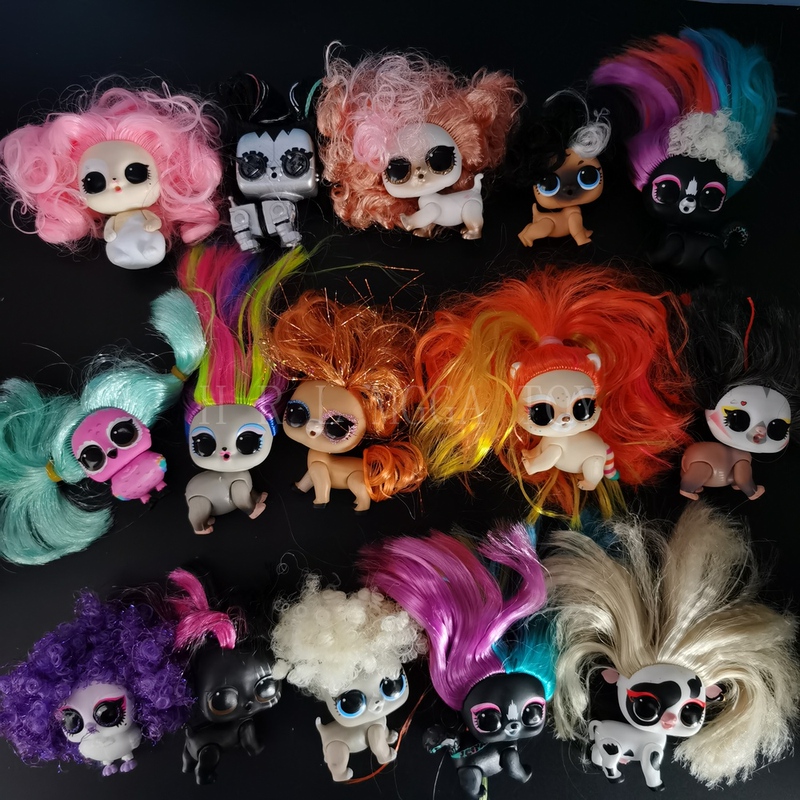 Genuine Bulk Goods Surprise 8cm Doll Fluorescent Hair Transplant Series Fifth Generation Furry Pet DIY Children's Toy Gift
