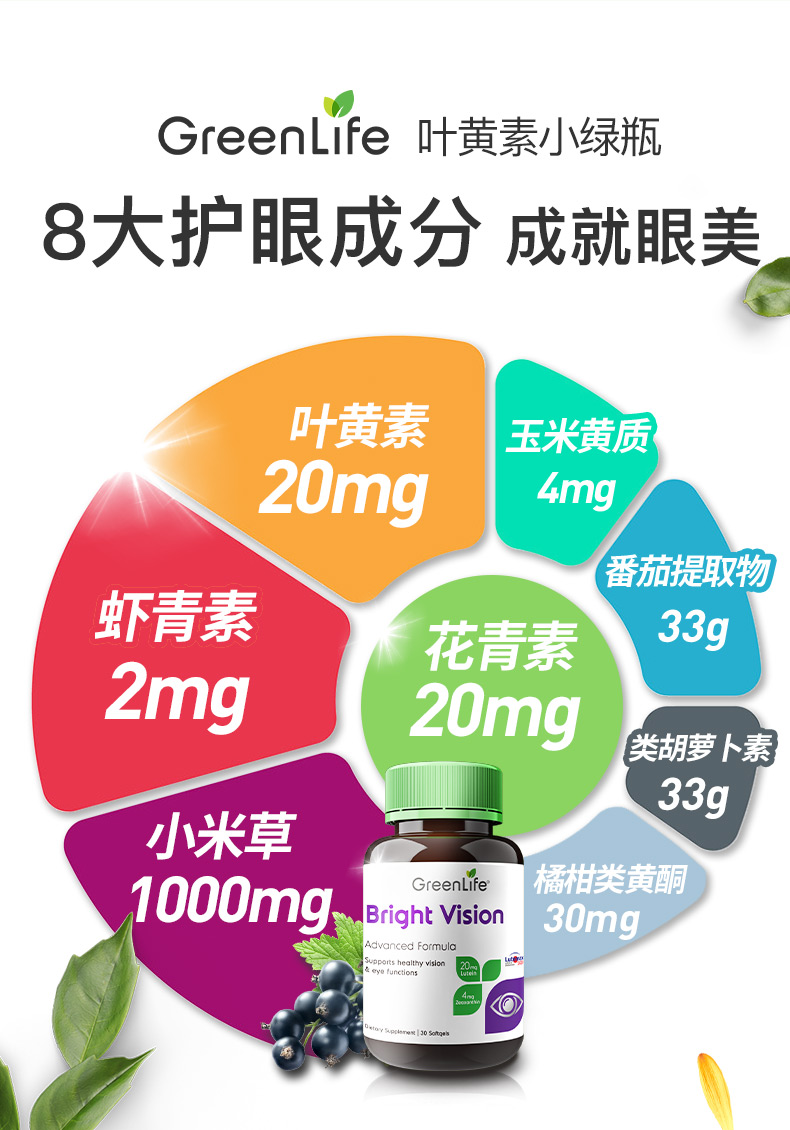 成年叶黄素虾青素番茄红30粒