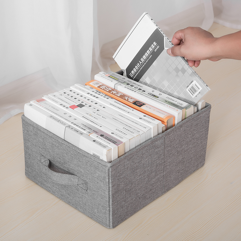 Book storage box fabric student book box folding high school classroom book storage artifact finishing box storage box