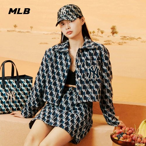 MLB, модная короткая джинсовая ретро куртка для отдыха