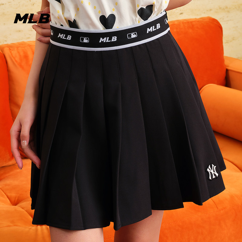 MLB Official Yu Shuxin stars in the same section Women's Hundred Pleats Dress Embroidery Logo Leisure 23 Summer New SKB01-Taobao