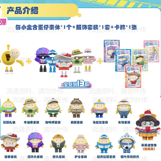 卡游蛋仔派对蛋搭子拼装橡皮人偶盲盒第2弹换装积木隐藏手办玩具1