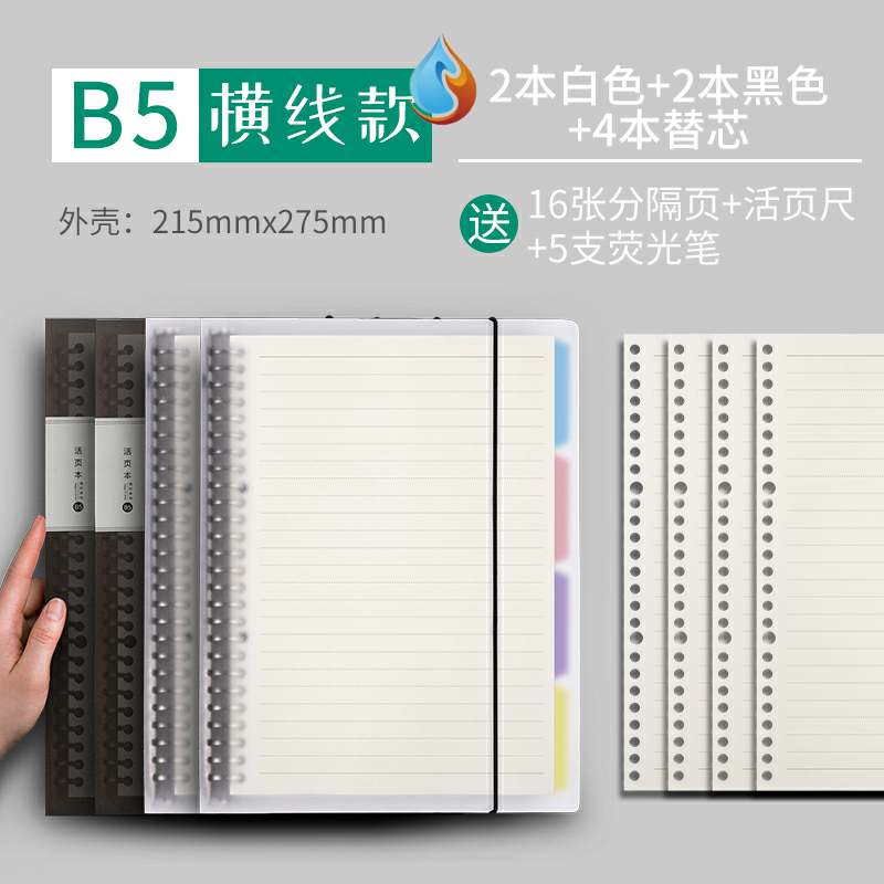 Loose-leaf book Large-capacity thickened good-looking book Zhang literary retro style diary for primary school students fresh office space