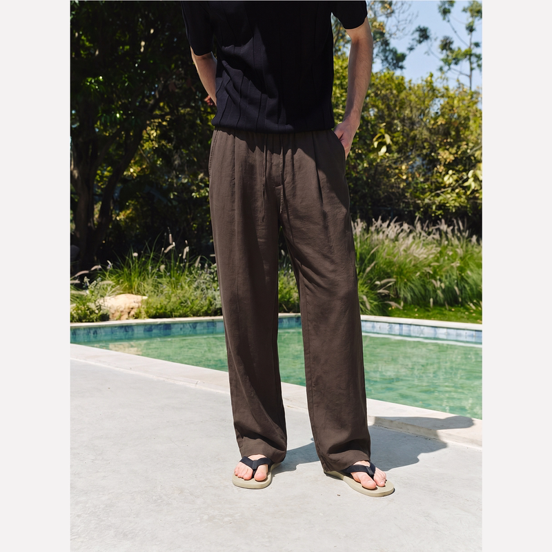 Manifold｜Japanese Imported Triacetate Dry-Touch Texture Drawstring Wide-Leg Outdoor Relaxed-Fit Long Pants Casual Pants