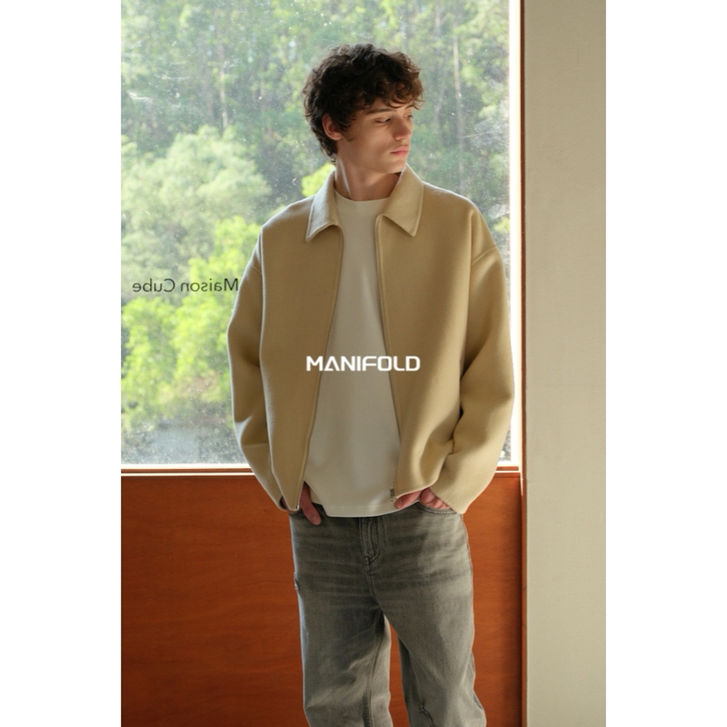 Manifold｜Heavy-Duty 100% Australian Wool Cleanfit Loose Casual Zip-Up Woolen Jacket