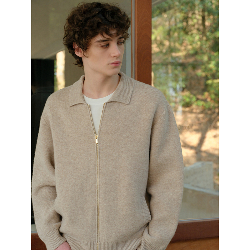Manifold|Merino Wool Cardigan, Quiet Luxury, Simple and Suitable for Commuting, Lapel, Double Zipper Knit Sweater Jacket Manifold|Merino Wool Cardigan, Quiet Luxury, Simple and Suitable for Commuting, Lapel, Double Zipper Knit Sweater Jacket