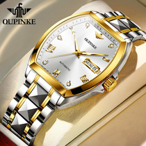 Mens watch Swiss European brand wine barrel-shaped square watch automatic mechanical watch mens top ten watches