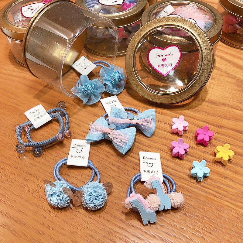 Senmi Rabbit boxed children's hair Circle Korean little girl hairpin princess girl haircut girl hair dressing girl not hurting hair rubber band