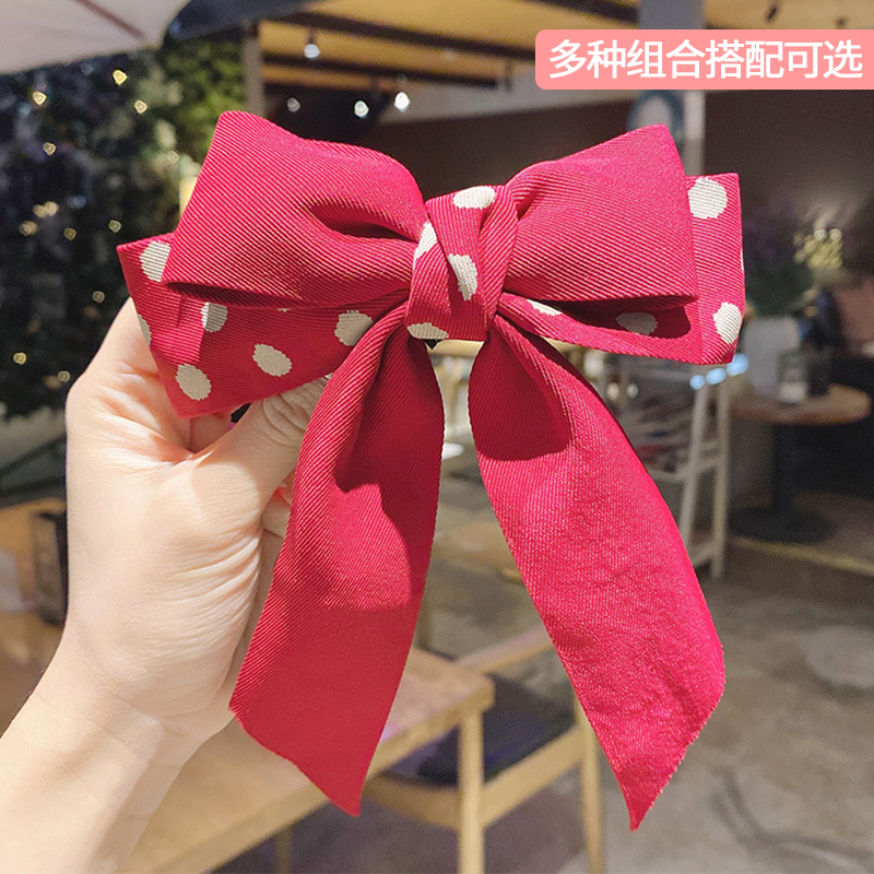 New Year Hair Accessories Butterfly Knot Hairpin Clip For Chinese New Year Gift Head Accessories Girl Rear Brain Spoon Baiyaki Festive Hair Clip Red Color