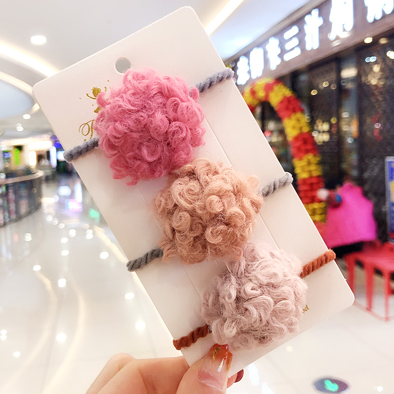 Senmi Rabbit Children Rubber Band Hair Ring Girl Zhair Pins Nets Red Hair Circles Cartoon Plush Hair Circles Hair Accessories Princess Hair Circles