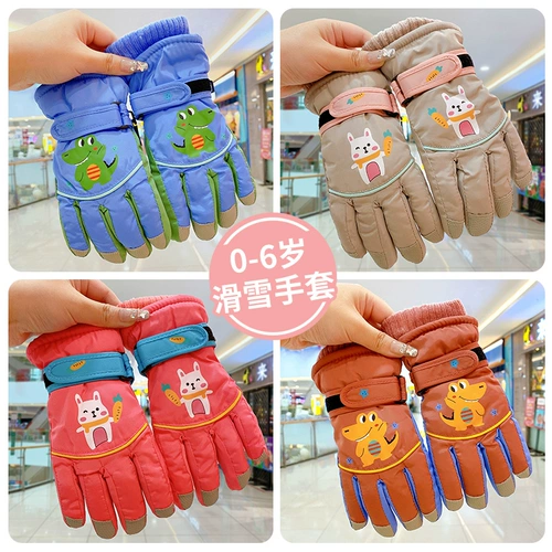 Детские лыжные водонепроницаемые удерживающие тепло демисезонные перчатки для мальчиков