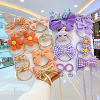 Оранжевый сиреневый комплект с бантиком, 20 шт