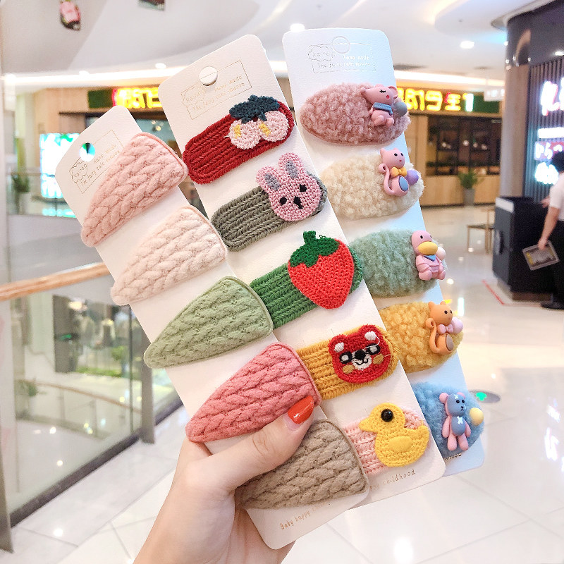 Children Hair Clip Plush Hair Thread Baby Hairpin South Korea Nets Red Princess Cute no Hurt Hair BB Clips Head Trim Side Clips
