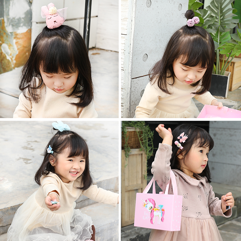 Children's Hair Accessories Gift Box Set Korean Girls Baby Cute Headwear Head Rope Rubber Band Small Hair Clip Card Broken Hair Jewelry