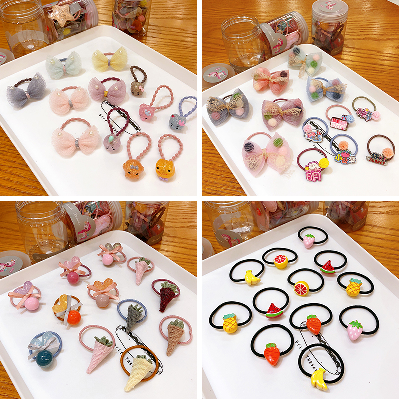 Senmi Rabbit Children Hair Accessories Hair Circles South Korea Nets Red Hair Princess Hair Accessories Little Girl Cute No Hurt Hair Rubber Band