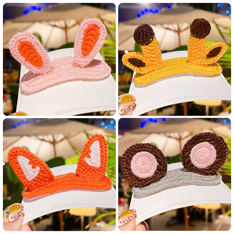 Sammy rabbit cute cartoon clip hand woven hairpin edge clip girl top clip sweet tiara BB clip hairpin