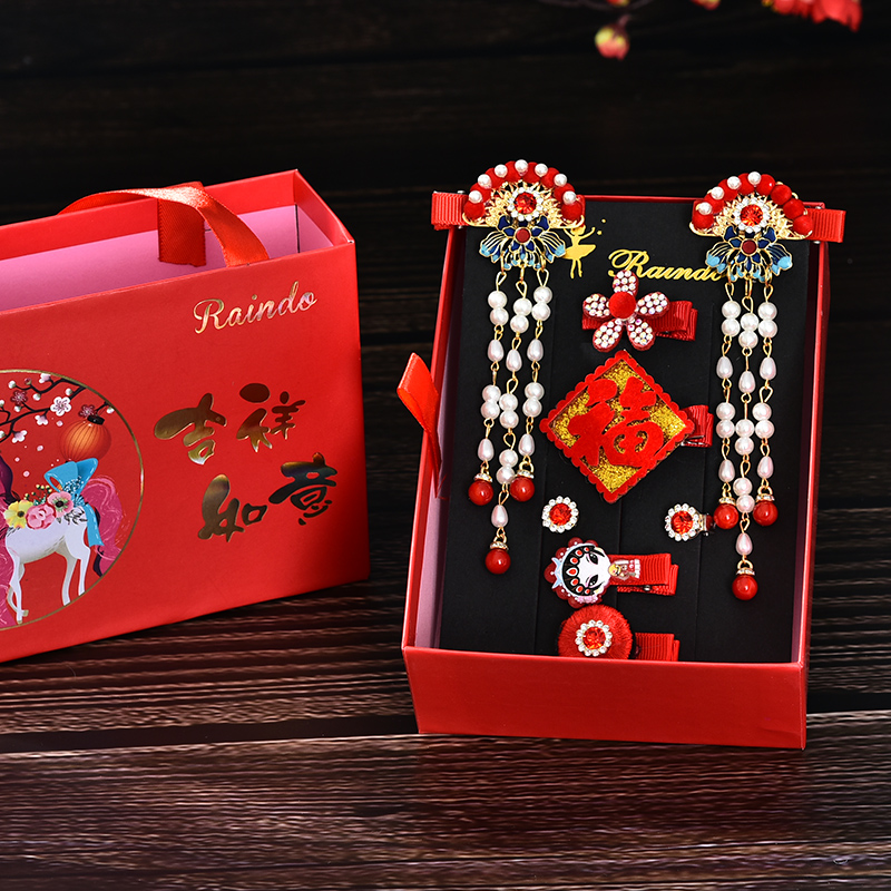 Children Hair Accessories Hanfu Ancient Clothing Accessories Girl Princess China Wind Hair Clip Chinese hair clip Hairpin Hairpin Chicher Chinese New Year Gift Boxes