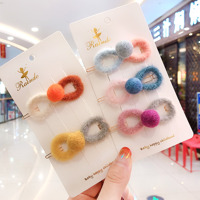 Senmi Rabbit Teenage Hair Clip Plush Hair Accessories Han Edition Tennis Red Girl Za Hair Clip Head Decorated With Sweet Princess Hair Clip