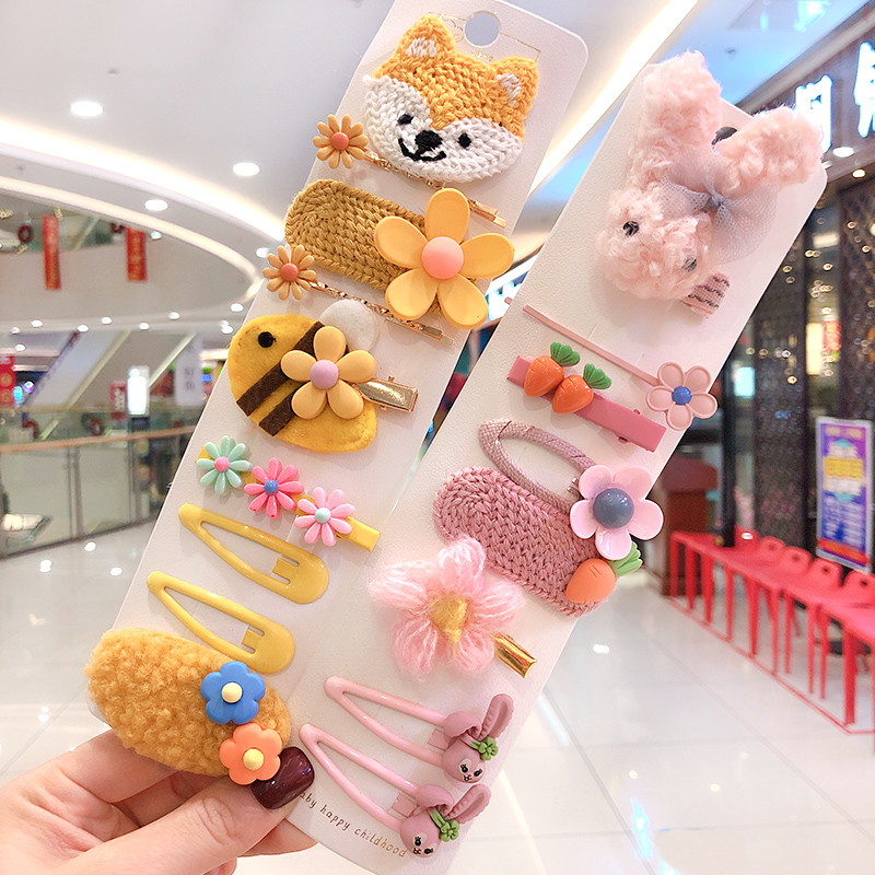 Senmi Rabbit Children Hair Accessories Winter Hair Thread Hairpin Hairpin South Korea Nets Red and Elegant Baby Clips Head Accessories Princess Hair Clip