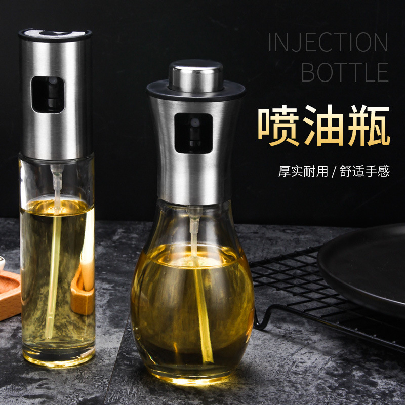 Oil Spray Bottle Kitchen Home Stainless Steel Oil Spray Jug Atomization Oil Bottle Olive Oil Cooking Oil Spray Fitness Control Oil Bottle