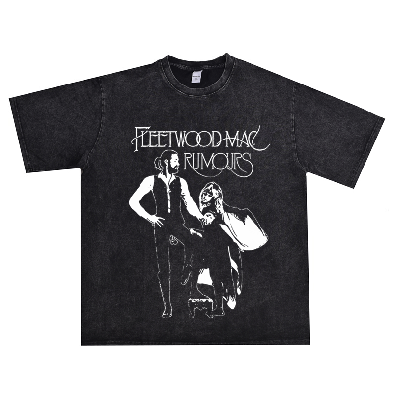 Digital Direct-Print Soft Rock Fleetwood Mac Printed T-Shirt Short Sleeves for Men and Women