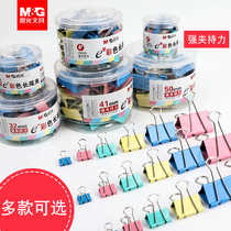 Morning light color long tail clip barrel set dovetail clip anchovy tail clip anchovy tail geese tail clip large medium size small mix small ticket clip cartoon book clip stationery multi-function hipster test paper clip black clip