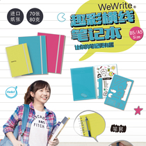 Foldermate Fumei high grid notebook fun color student Literature and Art youth fashion fun creative hand account drawing double coil horizontal line this insert pocket function board notepad waterproof PP cover