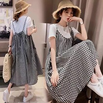Pregnant Women summer suit 2021 summer cotton top fashion spicy mother age age female dress dress Spring Summer