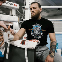 Mouth cannon Connor McGregor UFC short-sleeved T-shirt mens round neck MMA leisure sports boxing super large tiger