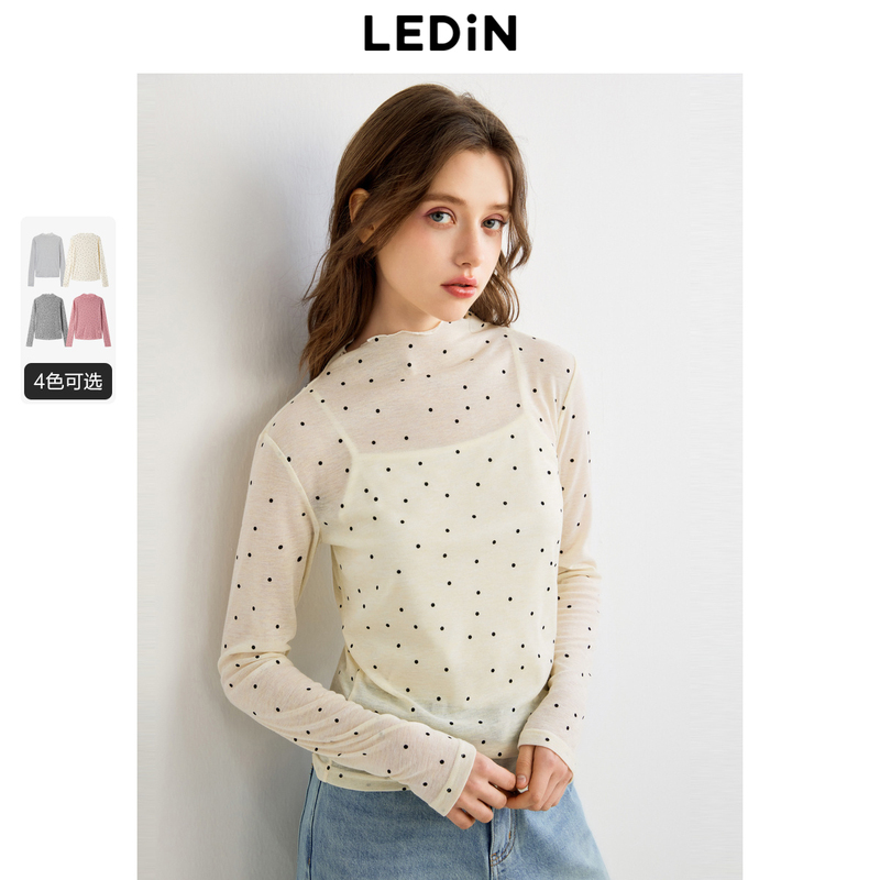 Letin Sweet Style Versatile Knit Sweater Autumn New Half-High Collar Knit Sweater Base Layer