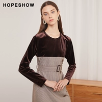 Hopeshow tay áo màu đỏ của phụ nữ lắp ráp áo dài váy nhung ngọt ngào áo dài ren nữ - Sản phẩm HOT đầm dài qua gối cho tuổi trung niên