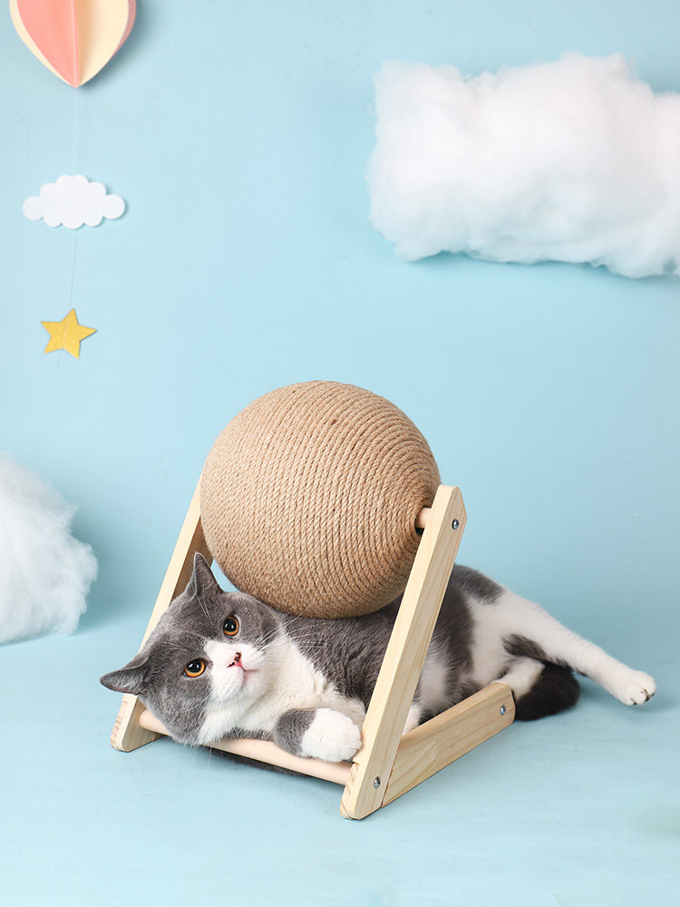 Cat scratching board Sisal cat toy Self-high boredom cat claw scratching board Cat supplies No crumbs wear-resistant cat scratching ball