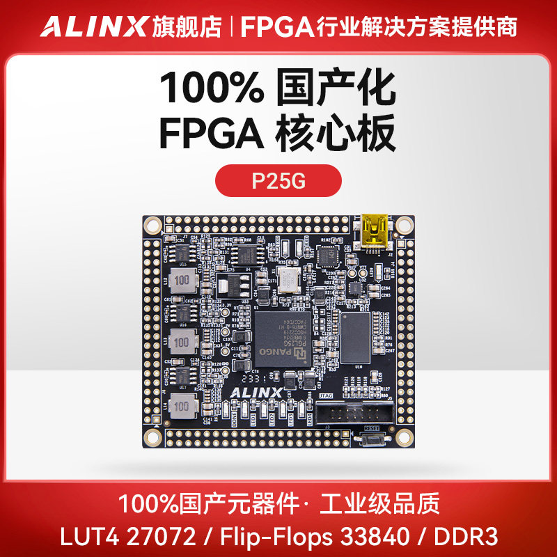ALINX黑金FPGA核心板国产化紫光同创Logos PGL25G工业级