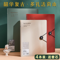 (Set) Retro porous loose-leaf book b5 notebook 26-hole Detachable Coil book a4 paper 30-hole metal binding clip a5 shell this clip 20-hole Cornell horizontal wire mesh replacement core