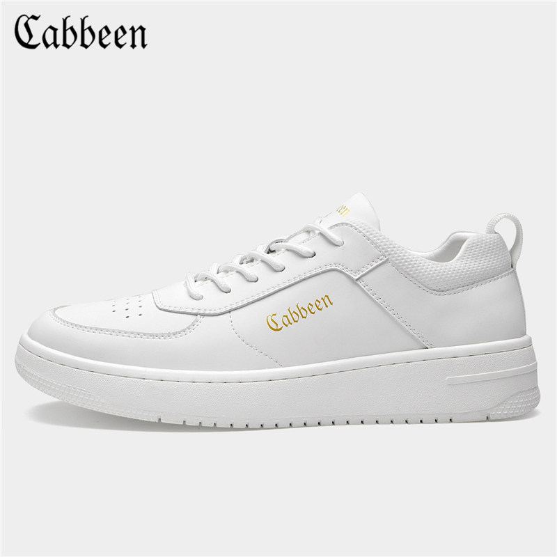 Cabbeen 2022 Spring New Air Force One Trendy Versatile Classic White Shoes Breathable Tyrant Gold LOGO Men's Shoes