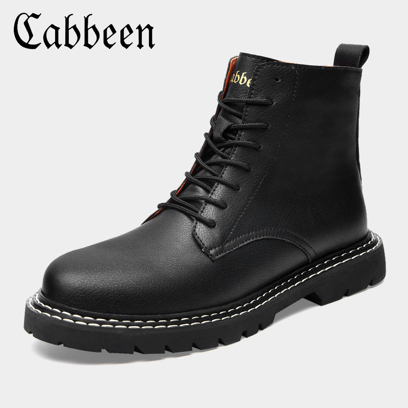 Carbine brand Martin boots men's autumn British style mid-boots tooling wear-resistant high-top shoes windproof black boots