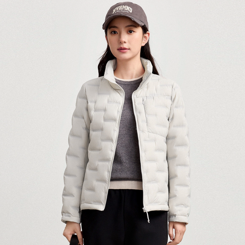 Lightweight down Jacket for Women, 2026 Winter Slim Fit Stylish Versatile Stand Collar Warm Seamless Seam-Sealed Short Coat