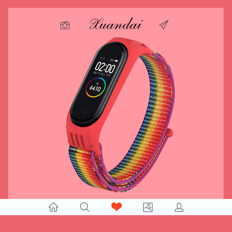 Applicable Xiaomi Handring 7 Wrist NFC Version Universal Meter With Woven Nylon Intelligent Sport 3 4 5 6 Replacement with male and female Personality Fashion Wave Creative Hand Condensed Breathable Couple