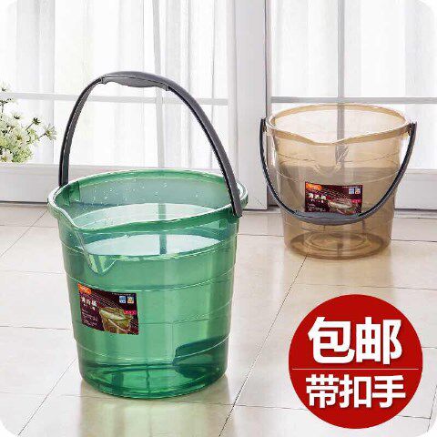 Heavy plastic resistant to fall transparent bucket large housewash bucket student dorm bathing and washing toilet
