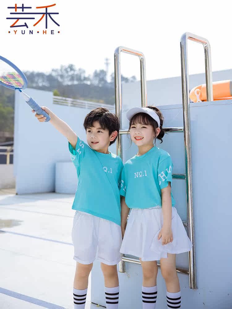 Kindergarten Garden clothes Summer clothes children to perform 61 choral clothes sports short sleeves pure cotton elementary school uniforms class uniforms