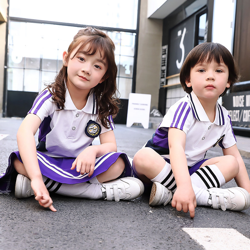 Elementary school class uniform summer three-piece kindergarten uniform teacher clothing children's school uniform short-sleeved sportswear suit