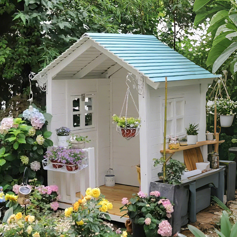 Garden Anti-Corrosion Wooden House, Simple Small Flower House, Assembleable Solid Wood Mobile Small House, Courtyard Solid Wood Sunshade Pavilion