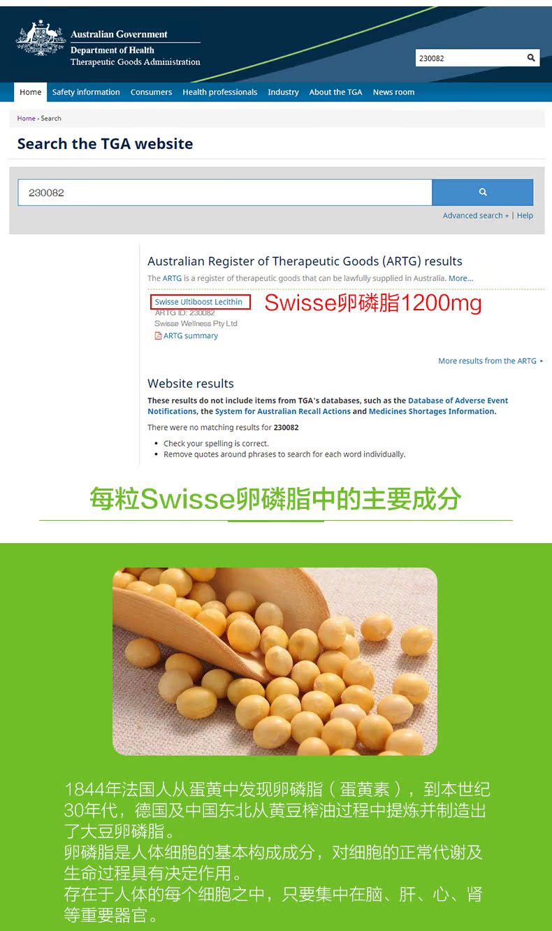 Swisse Soy Lecithin 300 зерна с глубоководными мягкими капсулами рыб