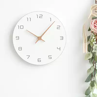 MJK creative clock Nordic wall clock living room modern simple home mute atmospheric wooden fashion clock Wall watch