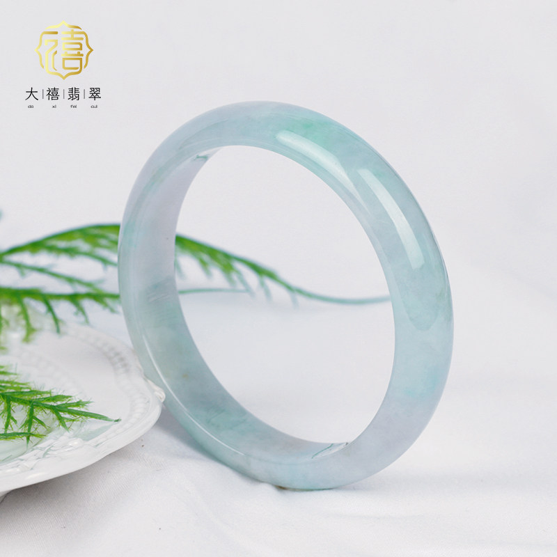 Daxi Myanmar jade natural class a jade waxy ice species floating flower formal bracelet children's Taobao live
