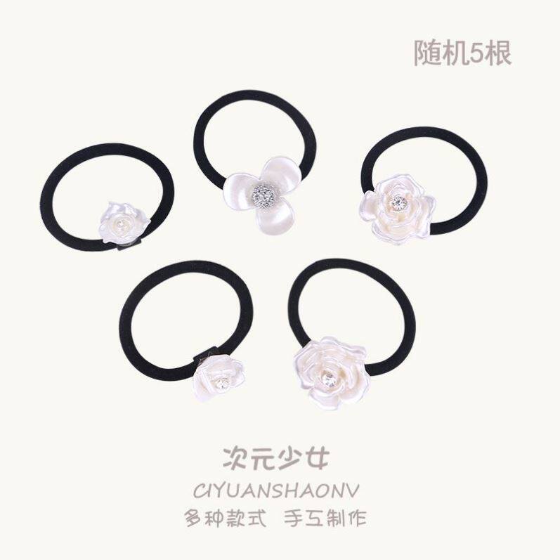 Korea's high elastic hair ring coarse seamless hair ring black rubber band hair ring durable hair decoration